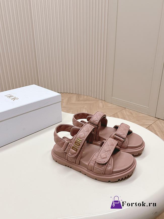 Fortok Dior Dioract Nude Quilted Cannage Calfskin Sandals - 1