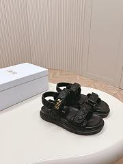Fortok Dior Dioract Black Quilted Cannage Calfskin Sandals - 1