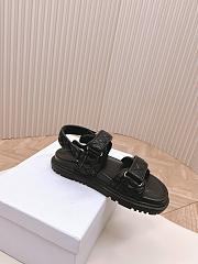 Fortok Dior Dioract Black Quilted Cannage Calfskin Sandals - 6