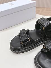 Fortok Dior Dioract Black Quilted Cannage Calfskin Sandals - 4