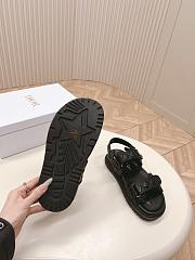 Fortok Dior Dioract Black Quilted Cannage Calfskin Sandals - 3