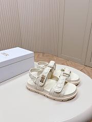 Fortok Dior Dioract White Quilted Cannage Calfskin Sandals - 1