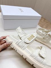 Fortok Dior Dioract White Quilted Cannage Calfskin Sandals - 6