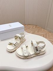Fortok Dior Dioract White Quilted Cannage Calfskin Sandals - 4