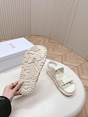 Fortok Dior Dioract White Quilted Cannage Calfskin Sandals - 3