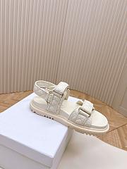 Fortok Dior Dioract White Quilted Cannage Calfskin Sandals - 2