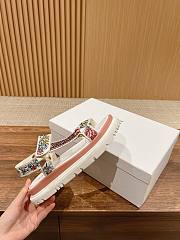 Fortok Dior D-Wave White Multicolor Embroidered Cotton Sandals - 2
