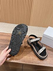 Fortok Dior D-Wave Beige Multicolor Embroidered Cotton with Butterfly Bandana Motif Sandals - 3