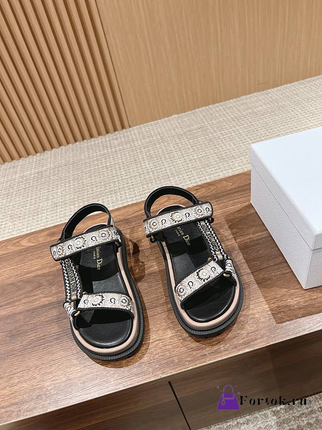 Fortok Dior D-Wave Leopard Pattern Sandals - 1