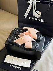 Fortok Chanel Mules Fabric Sandals Pink - 6