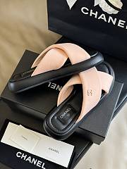 Fortok Chanel Mules Fabric Sandals Pink - 3