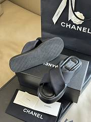 Fortok Chanel Mules Fabric Sandals Black - 4