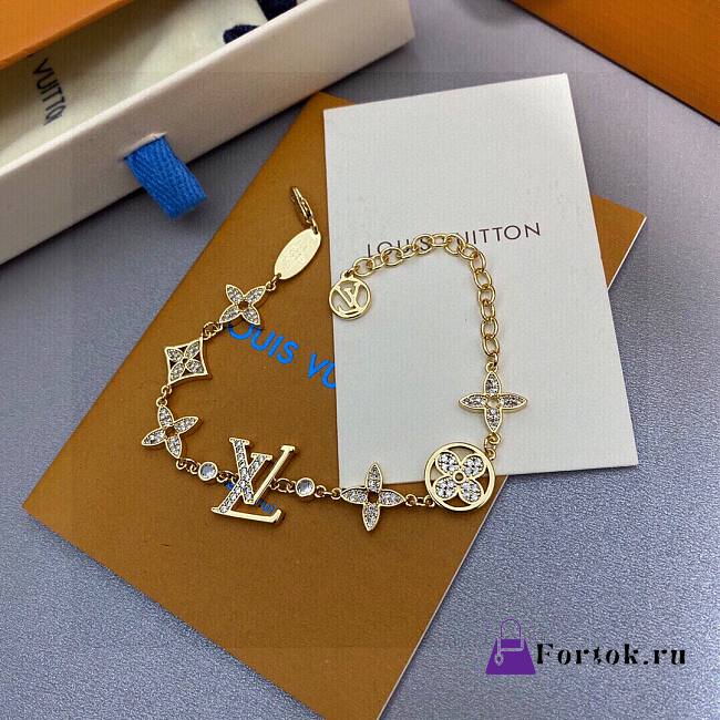 Fortok Louis Vuitton Monogram Gold Charm Bracelet - 1