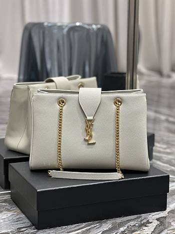 Fortok Saint Laurent Cassandre Shopper Tote White 668900 33×22×15cm