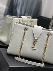 Fortok Saint Laurent Cassandre Shopper Tote White 668900 33×22×15cm - 5