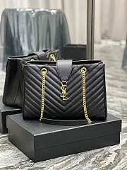 Fortok Saint Laurent Cassandre Shopper Tote Quilted Leather Black 668900 33×22×15cm - 1