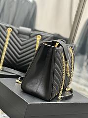 Fortok Saint Laurent Cassandre Shopper Tote Quilted Leather Black 668900 33×22×15cm - 2