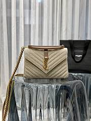 Fortok Saint Laurent Natural Taupe Linen College Bag 392737 24x17x6cm - 1