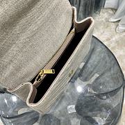 Fortok Saint Laurent Natural Taupe Linen College Bag 392737 24x17x6cm - 6