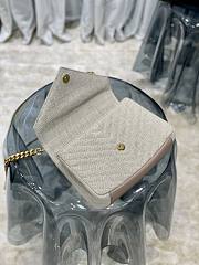 Fortok Saint Laurent Natural Taupe Linen College Bag 392737 24x17x6cm - 5