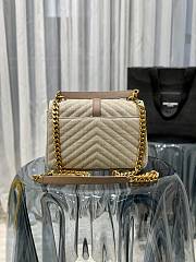 Fortok Saint Laurent Natural Taupe Linen College Bag 392737 24x17x6cm - 4