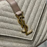 Fortok Saint Laurent Natural Taupe Linen College Bag 392737 24x17x6cm - 3
