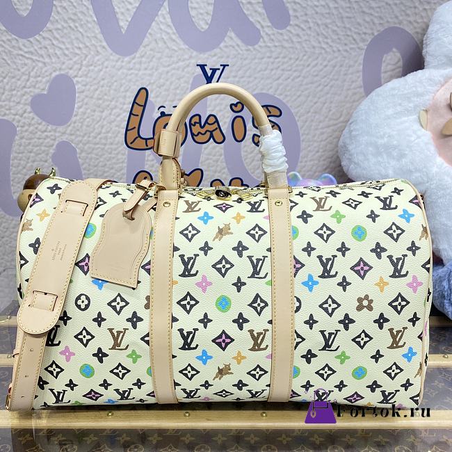 Fortok Louis Vuitton x Tyler Keepall Bandoulière 45 Bag White M25233 45x27x20cm - 1