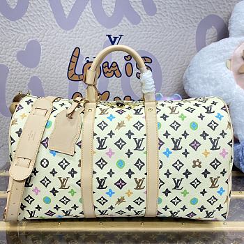 Fortok Louis Vuitton x Tyler Keepall Bandoulière 45 Bag White M25233 45x27x20cm