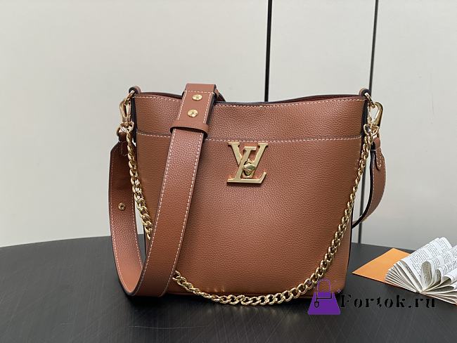 Fortok Louis Vuitton Lock and Walk Bucket Bag Brown M24165 20x20.5x12cm - 1