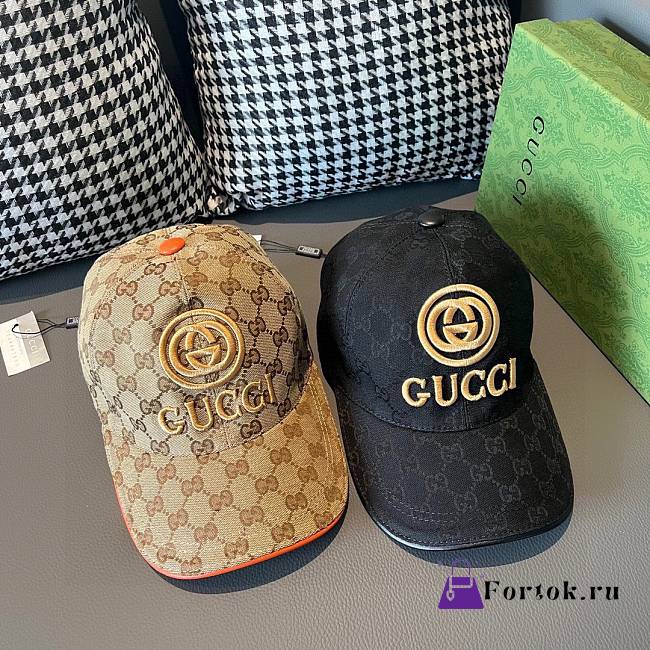 Fortok Gucci Embroidery Baseball Cap Brown/Black - 1