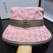 Fortok Gucci GG Canvas Bucket Hat Beige/Black/Pink - 4