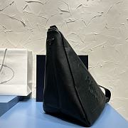 Fortok Prada Black Triangle Leather Shoulder Bag 2VY007 22.5x31x28cm - 6