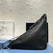 Fortok Prada Black Triangle Leather Shoulder Bag 2VY007 22.5x31x28cm - 2