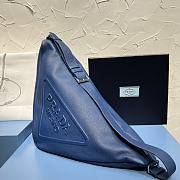 Fortok Prada Blue Triangle Leather Shoulder Bag 2VY007 22.5x31x28cm - 5