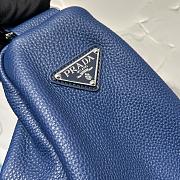 Fortok Prada Blue Triangle Leather Shoulder Bag 2VY007 22.5x31x28cm - 4