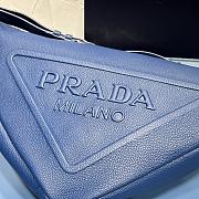 Fortok Prada Blue Triangle Leather Shoulder Bag 2VY007 22.5x31x28cm - 2