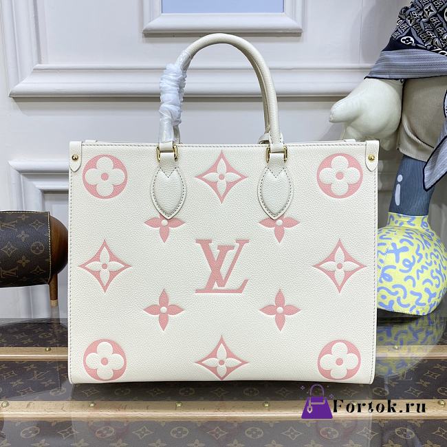 Fortok Louis Vuitton OnTheGo MM Tote Bag Rose Trianon Pink M21575 34x26x13cm - 1
