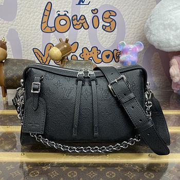 Fortok Louis Vuitton Mahina Hand It All PM Bag Black M24114 29x18x13cm