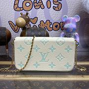 Fortok Louis Vuitton Pochette Félicie Bag Cream White and Green M83025 21x12x3cm - 2