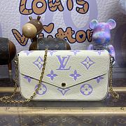 Fortok Louis Vuitton Pochette Félicie Bag Cream White and Purple M83025 21x12x3cm - 1