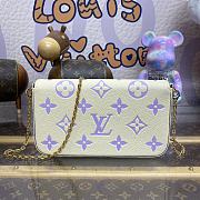 Fortok Louis Vuitton Pochette Félicie Bag Cream White and Purple M83025 21x12x3cm - 6