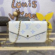 Fortok Louis Vuitton Pochette Félicie Bag Cream White and Blue M83025 21x12x3cm - 1