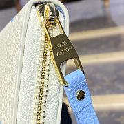 Fortok Louis Vuitton Zippy Wallet Cream White & Blue M83308 19.5x10cm - 5