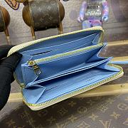 Fortok Louis Vuitton Zippy Wallet Cream White & Blue M83308 19.5x10cm - 4
