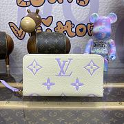 Fortok Louis Vuitton Zippy Wallet Cream White & Purple M83308 19.5x10cm - 1