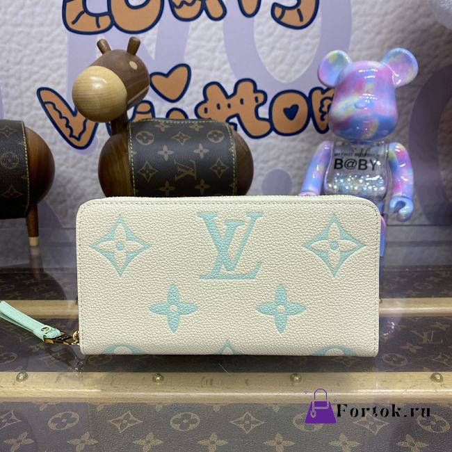 Fortok Louis Vuitton Zippy Wallet Cream White & Green M83308 19.5x10cm - 1