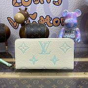 Fortok Louis Vuitton Zippy Wallet Cream White & Green M83308 19.5x10cm - 1