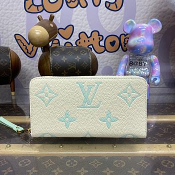 Fortok Louis Vuitton Zippy Wallet Cream White & Green M83308 19.5x10cm