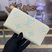 Fortok Louis Vuitton Zippy Wallet Cream White & Green M83308 19.5x10cm - 5