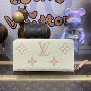 Fortok Louis Vuitton Zippy Wallet Cream White & Pink M83308 19.5x10cm - 1